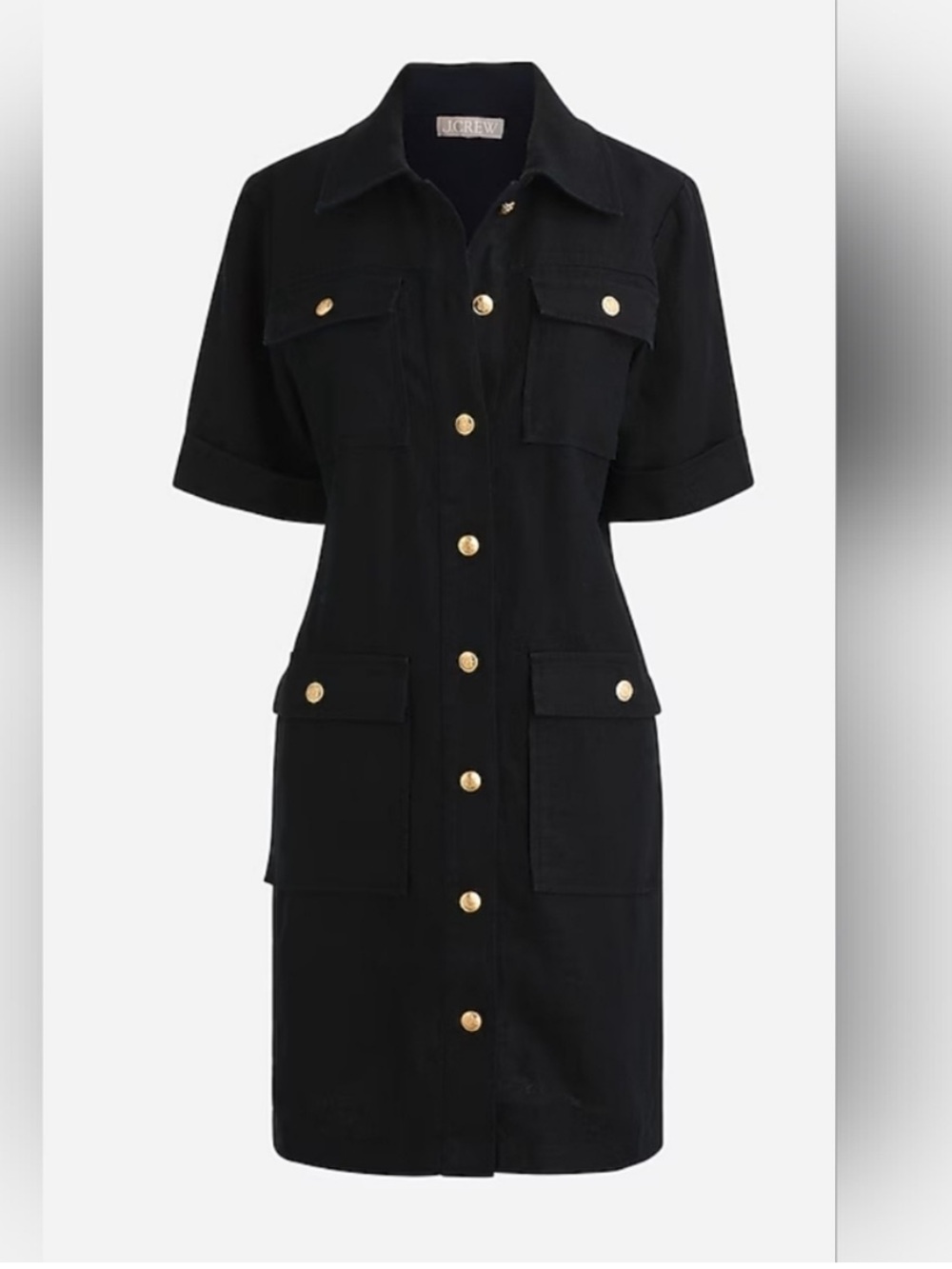 J. Crew Black 100% Linen Gamine Utility Shirt Dress - Size 4 - NWOT